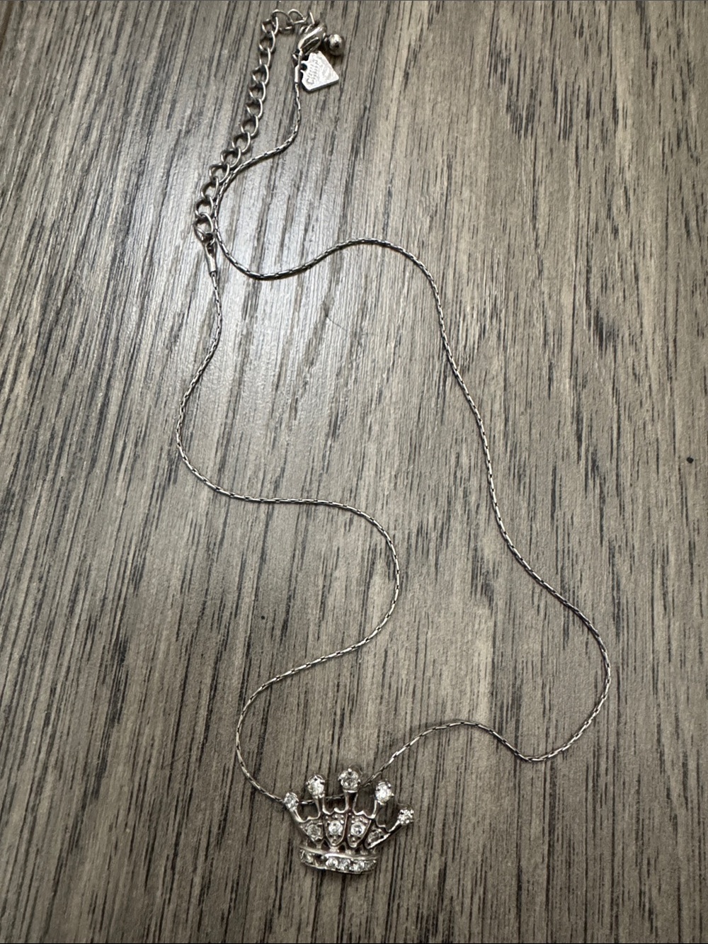 Cookie Lee Silver Crown Pendant Necklace